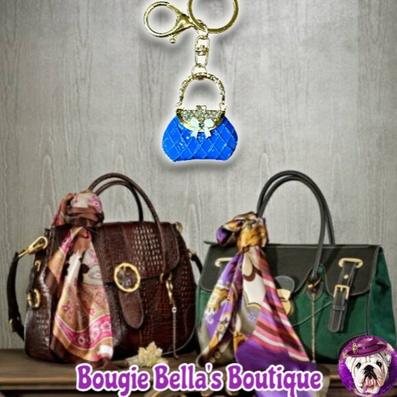 Sparkly Hobo Bag Rhinestone Bag Charm Key Chain 👜❤️💎 - Picture 5 of 5